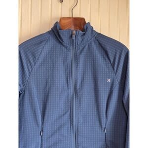 Hurley Jacket Womens Medium Full Zip Lightweight Grid Pattern Outdoor Athletic